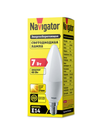 94 491 Navigator Лампа NLL-C37-7-230--2.7K-E14-FR