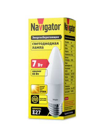 94 493 Navigator Лампа NLL-C37-7-230--2.7K-E27-FR