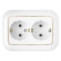 Розетка двойная с заземлен. РС 16-239