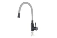 Смеситель NZВ4-KG-MD-801 кухня  нерж силикон серый Тригор Смеситель NZВ4-KG-MD-801 кухня  нерж силикон серый Тригор