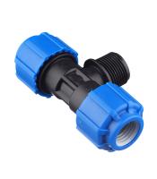 Тройник ПНД 20*3/4 Н напорный компрессионный