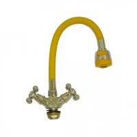 Смеситель Султан кухня 2ручки с рассекат. GP5-35307 желтый