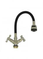 Смеситель Султан кухня 2ручки с рассекат. GP5-35307 черный