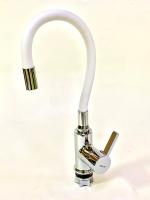 Смеситель KXI4-KW-357 кухня силикон белый Тригор