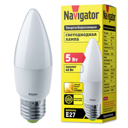 94 481 Navigator Лампа NLL-Р-С37-5-230-2,7К-Е27-FR